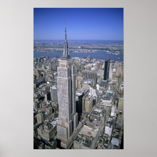 Aerial view of the Empire State Building and Poster