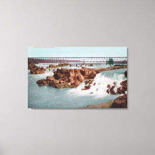 Aerial View of the Falls and Bridge Canvas Print