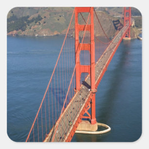 Aerial view of the Golden Gate Bridge in the Square Sticker