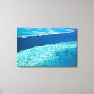 Aerial view of The Great Barrier Reef by the Canvas Print
