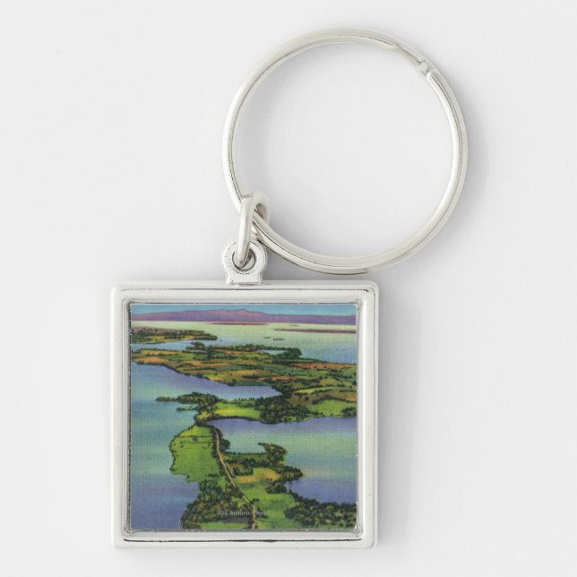 Aerial View of the Lake, NY and VT Split Key Ring (Front)
