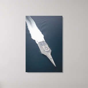 Aerial view of the littoral combat ship canvas print