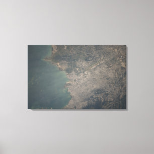 Aerial view of the Port-au-Prince area of Haiti Canvas Print