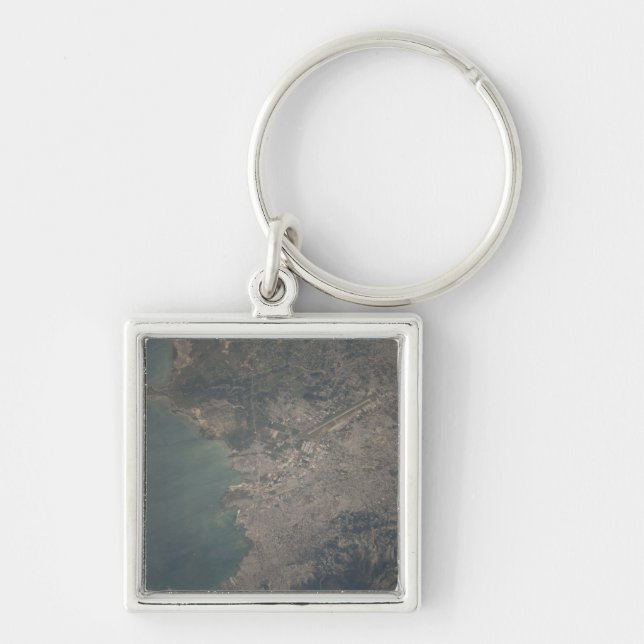 Aerial view of the Port-au-Prince area of Haiti Key Ring (Front)