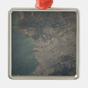 Aerial view of the Port-au-Prince area of Haiti Metal Tree Decoration
