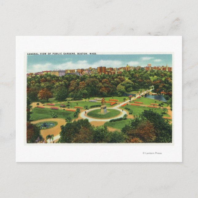 Aerial View of the Public Gardens # 2 Postcard (Front)