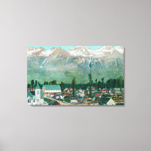 Aerial View of the Resident Area of the City Canvas Print