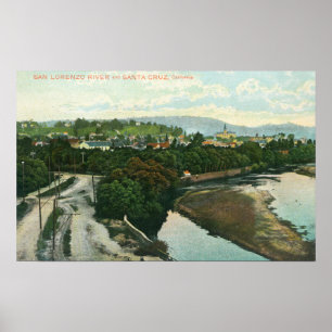 Aerial View of the San Lorenzo River Poster