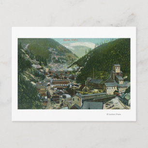 Aerial View of the Town and MountainsBurke, ID Postcard