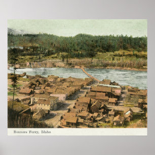 Aerial View of the Town and River Poster