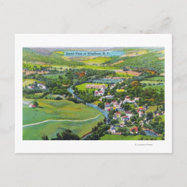 Aerial View of the Town Postcard (Front)