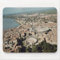 Aerial view of the town with
