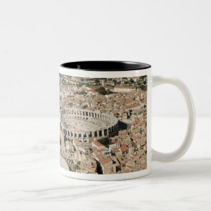 Aerial view of the town with Two-Tone coffee mug