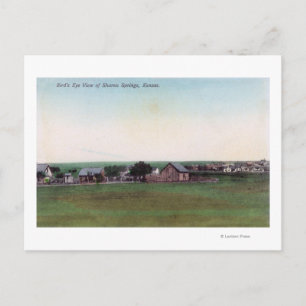 Aerial View of the TownSharon Springs, KS Postcard
