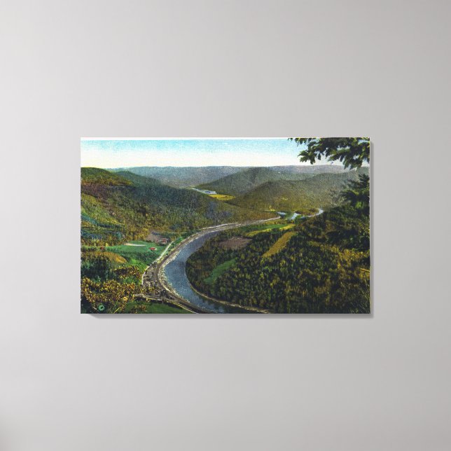 Aerial View of the Trail and Deerfield Valley Canvas Print (Front)