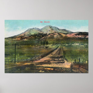 Aerial View of the Valley and Mt. Shasta Poster