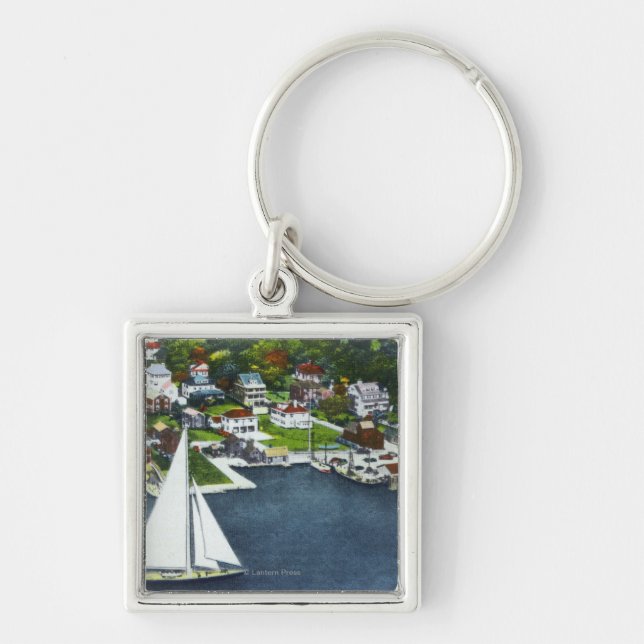 Aerial View of the Waterfront 2 Key Ring (Front)