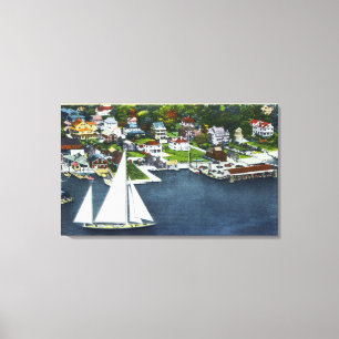 Aerial View of the Waterfront Canvas Print