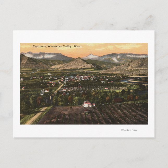 Aerial View of Town and Valley Postcard (Front)