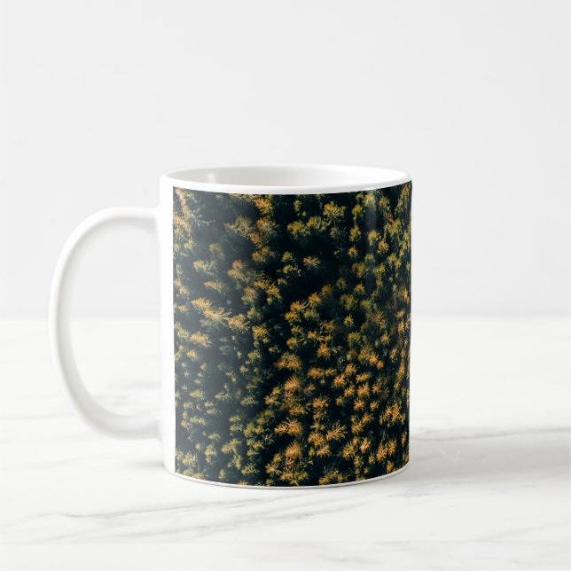 Aerial view of trees coffee mug (Left)