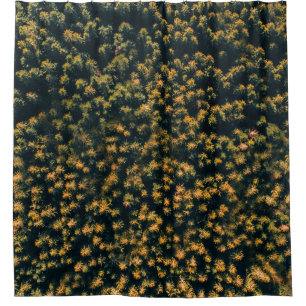 Aerial view of trees shower curtain
