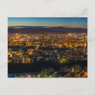 Aerial View of Ulaanbaatar, Mongolia at Dusk Postcard