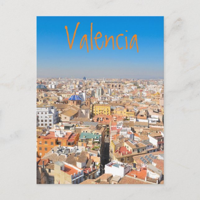 Aerial view of Valencia, Spain Postcard (Front)