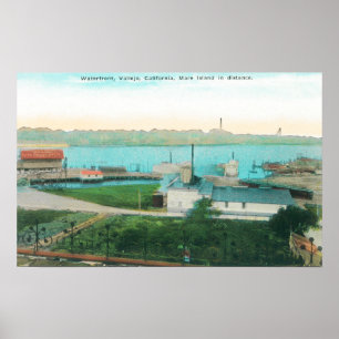 Aerial View of Vallejo Waterfront and Mare Islan Poster