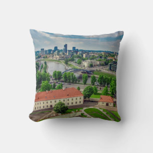 Aerial view of Vilnius, Lithuania Cushion