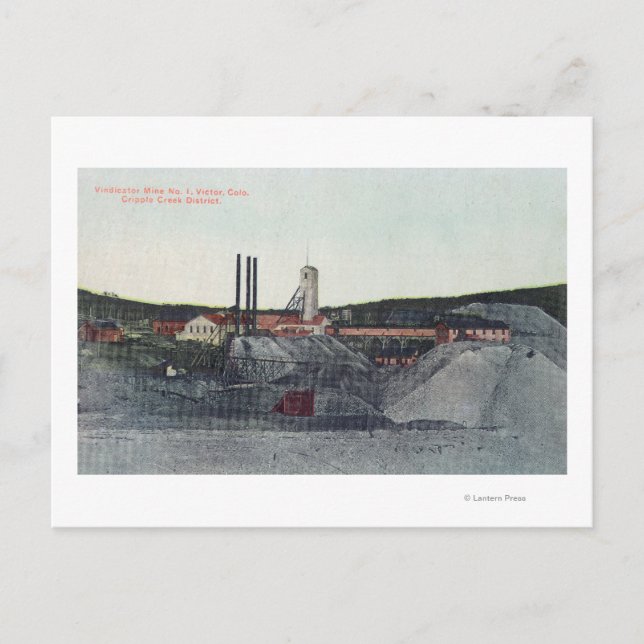 Aerial View of Vindicator Mine No. 1Victor, CO Postcard (Front)