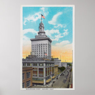 Aerial View of Washington StreetOakland, CA Poster