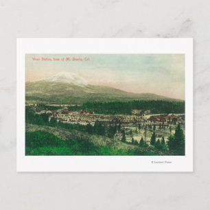 Aerial View of Weed Station at Mt. Shasta Base Postcard