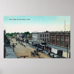 Aerial View of West Main StreetWoodland, CA Poster
