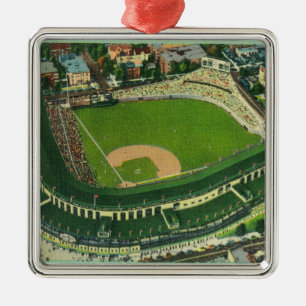 Aerial View of Wrigley Field # 2Chicago, IL Metal Tree Decoration