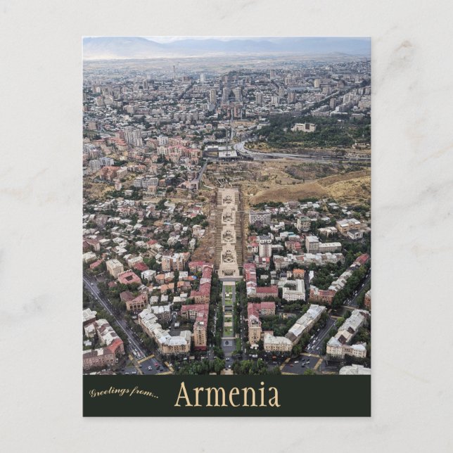 Aerial View of Yerevan Armenia Postcard (Front)