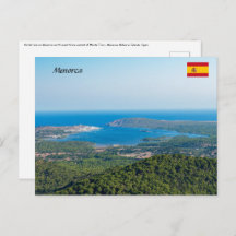 Aerial view on Menorca from summit of Monte Toro