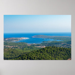 Aerial view on Menorca from summit of Monte Toro Poster