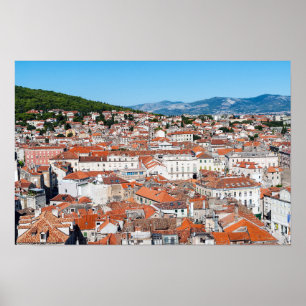 Aerial view on Split city - Dalmatia, Croatia Poster