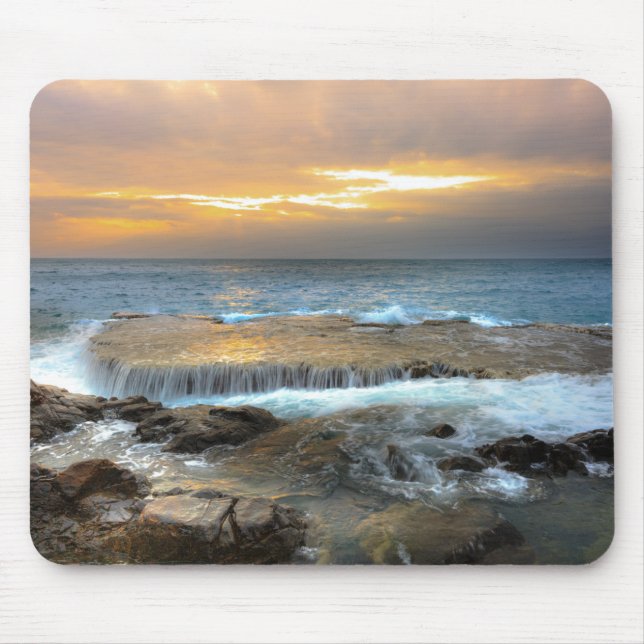 Aerial View Photography of Rocky Shore Mouse Pad (Front)