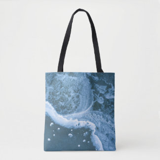 Aerial view photography of seat waves tote bag