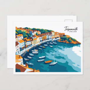 Aerial View Teignmouth England Travel Postcard