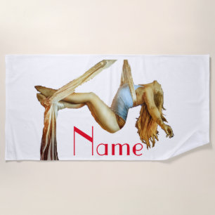 Aerial yoga fitness Thunder_Cove Beach Towel