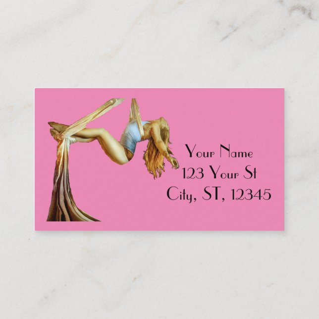 Aerial yoga fitness Thunder_Cove Business Card (Back)