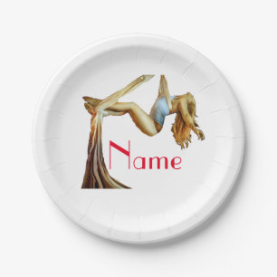Aerial yoga fitness Thunder_Cove Paper Plate
