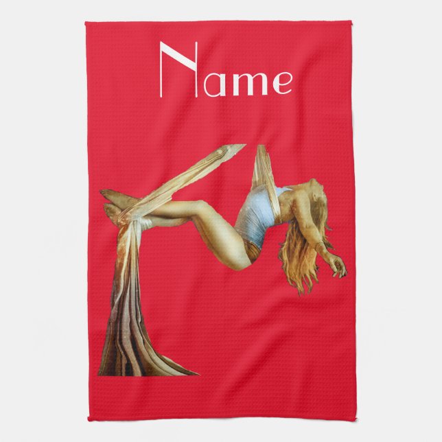 Aerial yoga fitness Thunder_Cove Tea Towel (Vertical)