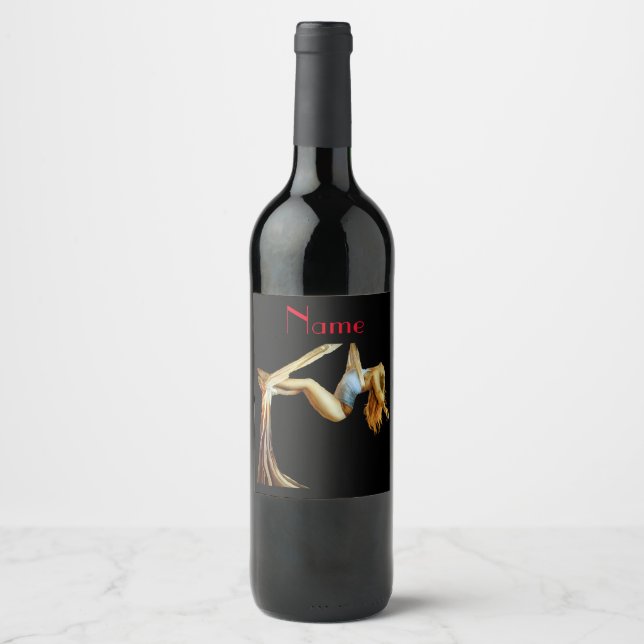 Aerial yoga fitness Thunder_Cove Wine Label (Front)