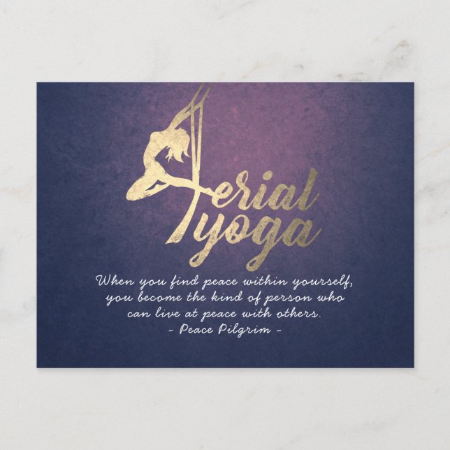 Aerial YOGA Meditation Pilates Fitness Instructor Postcard (Front)