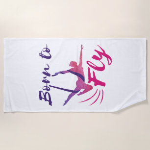 Aerial Yoga Silks Born to Fly Beach Towel