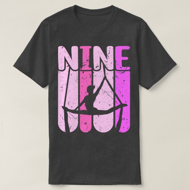 Aerialist 9th Birthday Aerial Silk Yoga T-Shirt (Design Front)