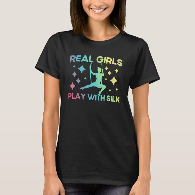 Aerialist Aerial Yoga Real Girls Play With Silk Gy T-Shirt (Front)